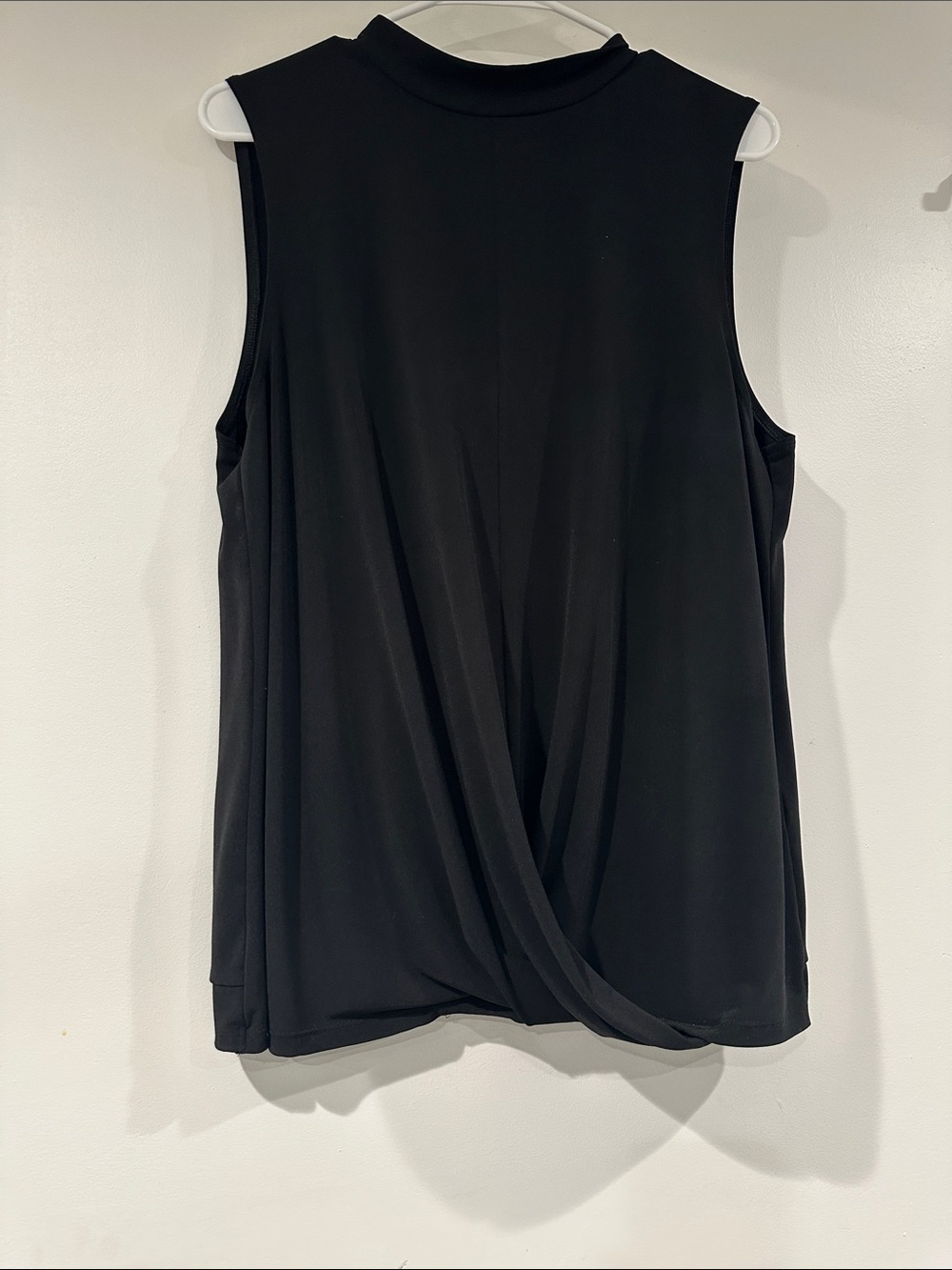 Banana Republic Black Sleeveless Mock Neck Twist-Front Tank
